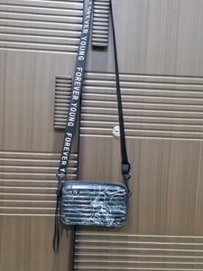 Sling Bag In Black & White Colour With Good Space