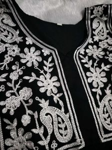black embroidery Short kurti with teasle