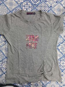 Grey Graphic Print T-Shirt