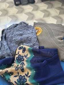 Elegant multi colour 3 combo without blouse