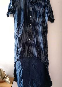 Navy Striped up down kurti