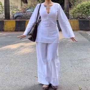 Classy Desi kurti set 🤍🦢🏳️
