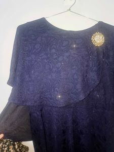 Elegant Navy Blue Embellished Gown