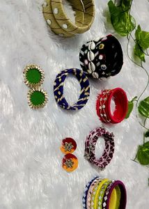 Navratri  Special Handcrafted Bangles &amp; Earrings