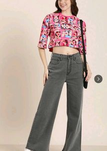 HERE&amp;NOW Graphic Printed Pure  Cotton Drop - shoul