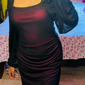 Elegant Sheer Bodycon Maxi Dress