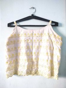 White Broderie Anglaise Cami Top