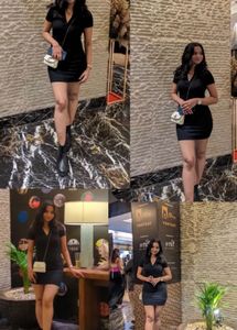 ribbed Black Mini Dress