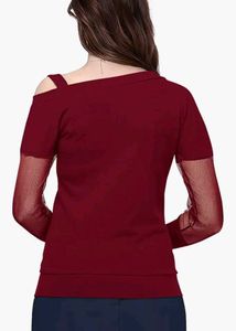 Maroon Off Shoulder Top