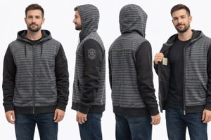 Unisex Smart Striped Zip-Up Hoodie Jacket