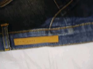 zara man  Distressed Blue Jeans