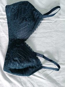 Etam Lace Trimmed Teal Bra