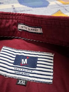 Men's Maroon Button-Down Shirt