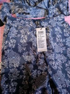 Women Floral Printed Crop Kaftan Top &amp; Trouser