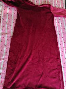 Elegant Burgundy Velvet Kurta with palazo