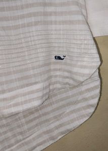White Striped Collared Tunic Top