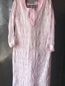 Pink Chikankari Kurta