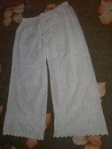 WHITE CHIKANKARI PLAZO(NEW)