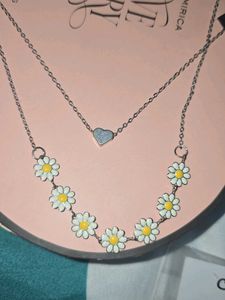 Daisy Heart Layered Necklace