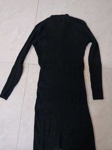 Black Knit Midi Dress