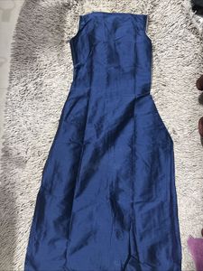 Elegant Royal Blue &amp; Gold Ethnic Dress