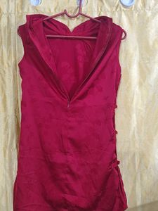 Red Chinese Cheongsam Dress Top
