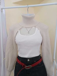 Zara Ribbed Turtleneck Bolero