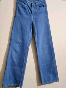 Blue Straight Leg Denim Jeans