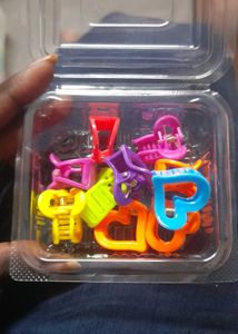 Mini Heart Hair Clips Box  - Multi-Color Set 10
