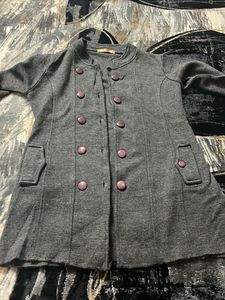 Stylish Gray Button-Down Coat