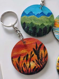 Hand-Painted Landscape Keychains
