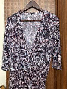 Patterned Wrap Dress🩵