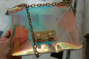 Iridescent Chain Crossbody Bag