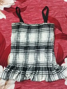 Chic Plaid Smocked Camisole Top with jacket
