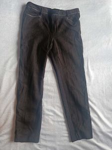 Women's straight dark brown trousers