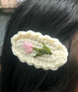 Handmade Crochet Flower Hair Clip