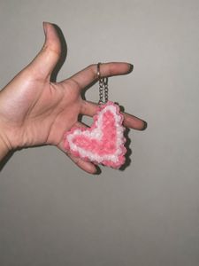 Fluffy Heart Keychain