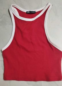 Zara Red Crop Top