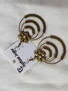 Elegant Gold Tone Jhumka Earrings