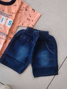 Boys Fashionable T-Shirt &amp; Shorts Set