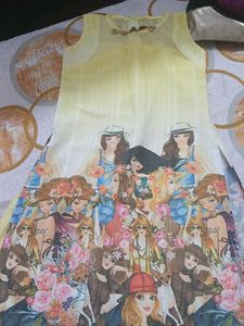 Yellow Printed Kurta Set