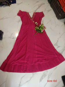 Elegant Pink one piece Embellished Neckline
