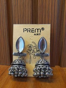 Elegant Oxidised Jhumka Earrings