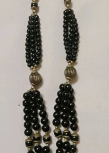 Elegant Black Beaded Necklace Set