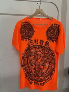 Vibrant Orange Graphic T-Shirt