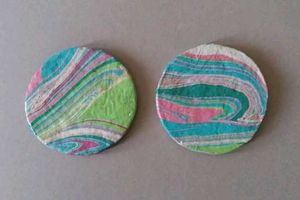 Boho Marble Print Round Coasters (Set of 2)