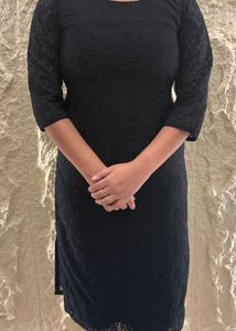 Black Chikankari Embroidered Kurti