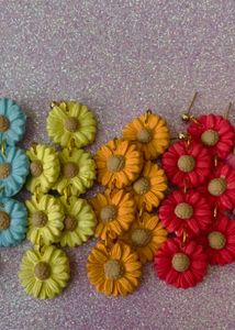 Triple Daisy Chain Earrings