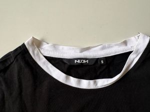 Westside Black Crop Top with White Trim