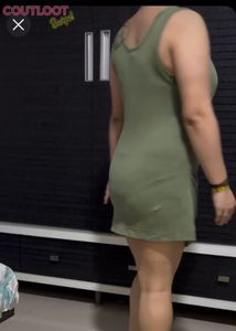 Olive Green Cutout Dress